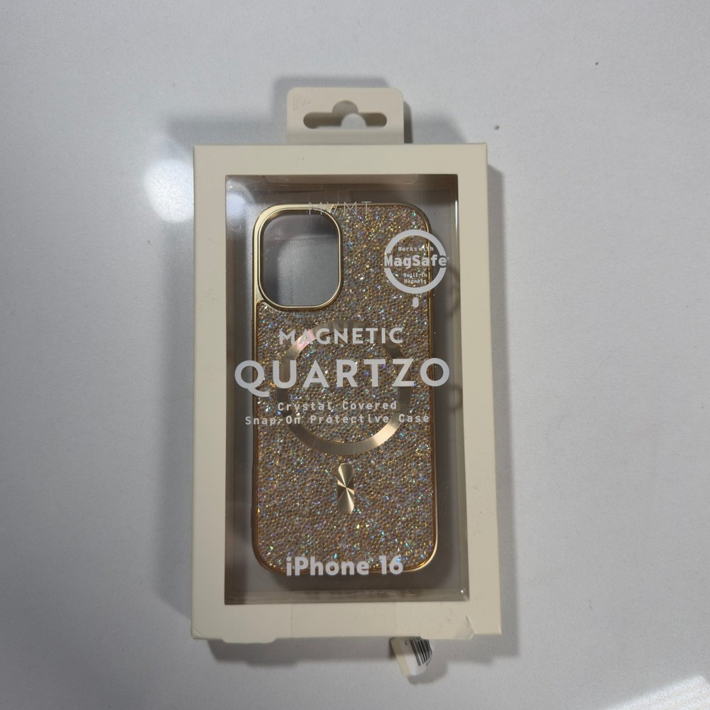 MVMT Magnetic‎ Quartzo Phone Case iPhone 16 Gold New Crystal MagSafe Protective